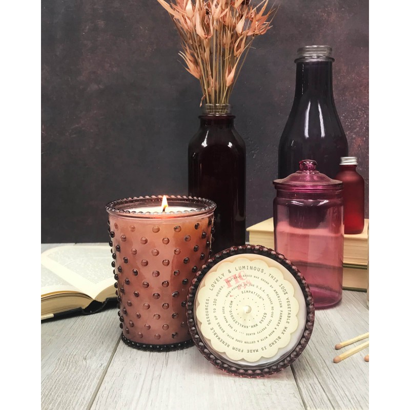 Simpatico Fig 98 Hobnail Glass Candle 