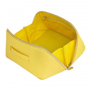 Tonic Herringbone Large Beauty Bag Lemon