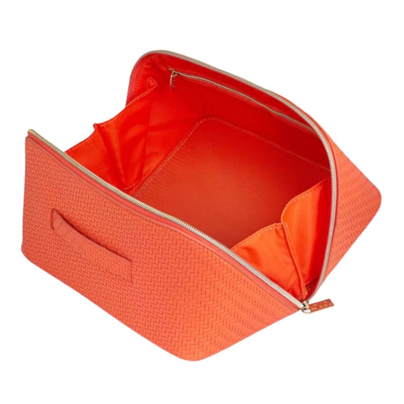 Tonic Herringbone Large Beauty Bag Tangerine 