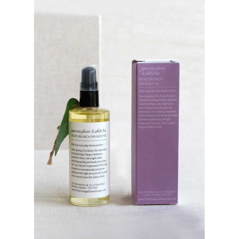 The Cottage Greenhouse Japanese Plum & White Tea Moisture Rich Dry Body Oil