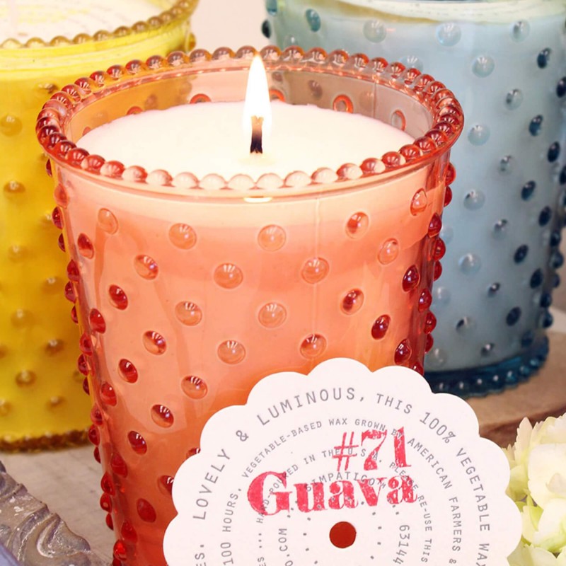 Simpatico Guave #71 Hobnail Glass Candle 