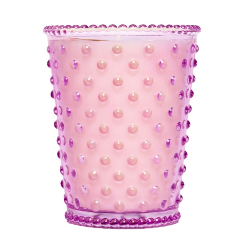 Simpatico Rhubarb & Rose #43 Hobnail Glass Candle 