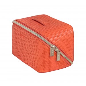 Tonic Herringbone Medium Beauty Bag Tangerine