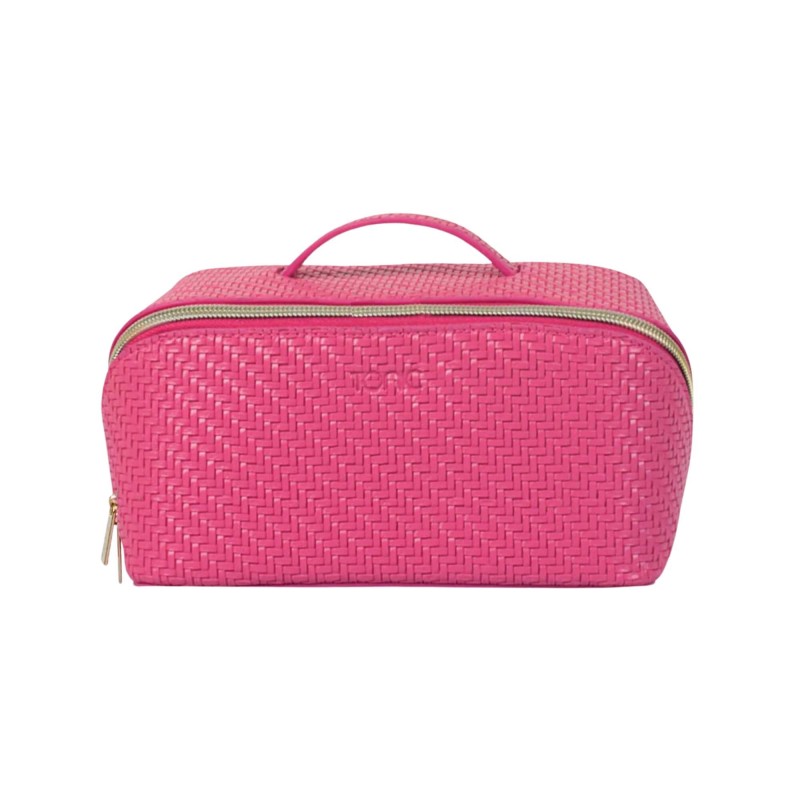 Tonic Herringbone Medium Beauty Bag Raspberry