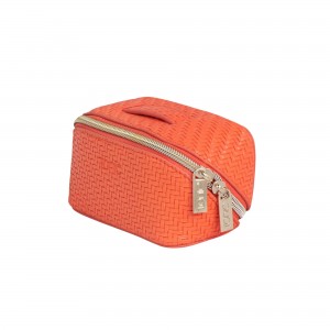 Tonic Herringbone Small Beauty Bag Tangerine