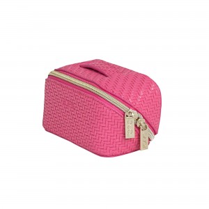 Tonic Herringbone Small Beauty Bag Raspberry