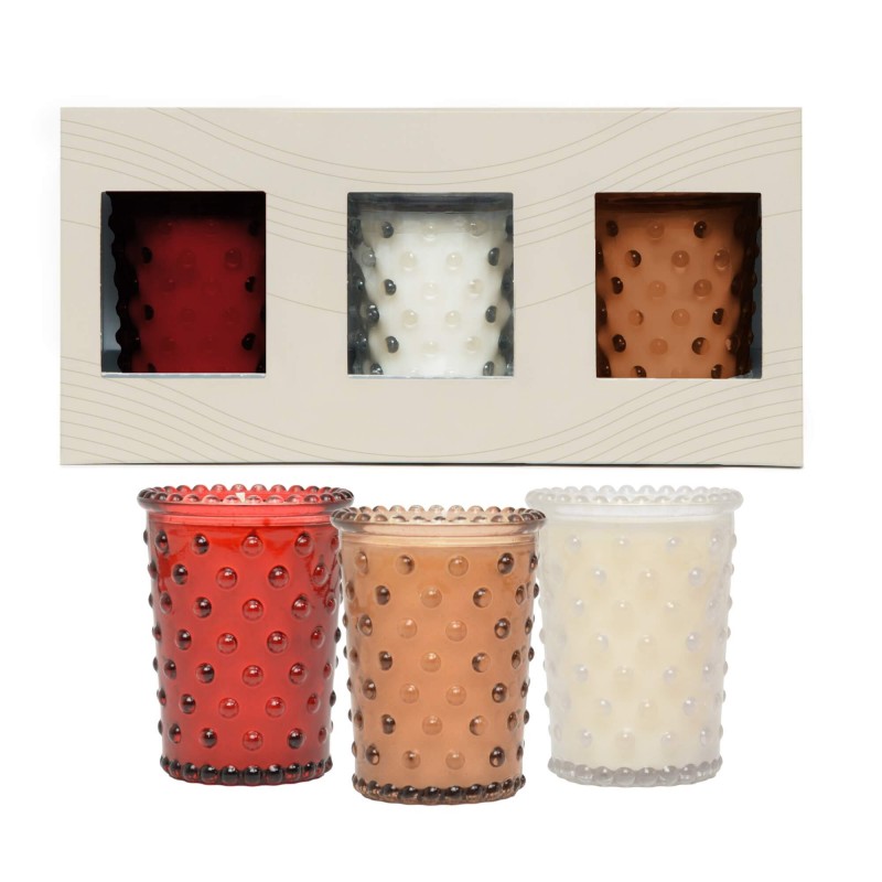 Simpatico Hobnail Votive Set Holiday