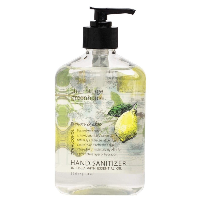 The Cottage Greenhouse Lemon & Aloe Hand Sanitzer Gel 12oz 