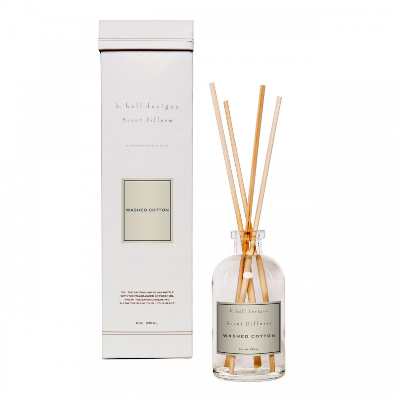 k.hall designs Washed Cotton Scented Reed Diffuser