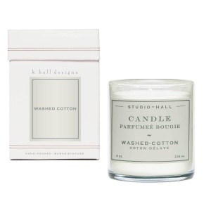 k.hall designs Washed Cotton 60 Hour Candle