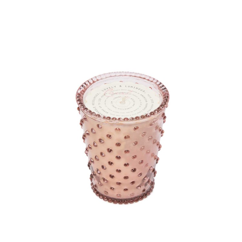 Simpatico Coral #45 Hobnail Glass Candle 