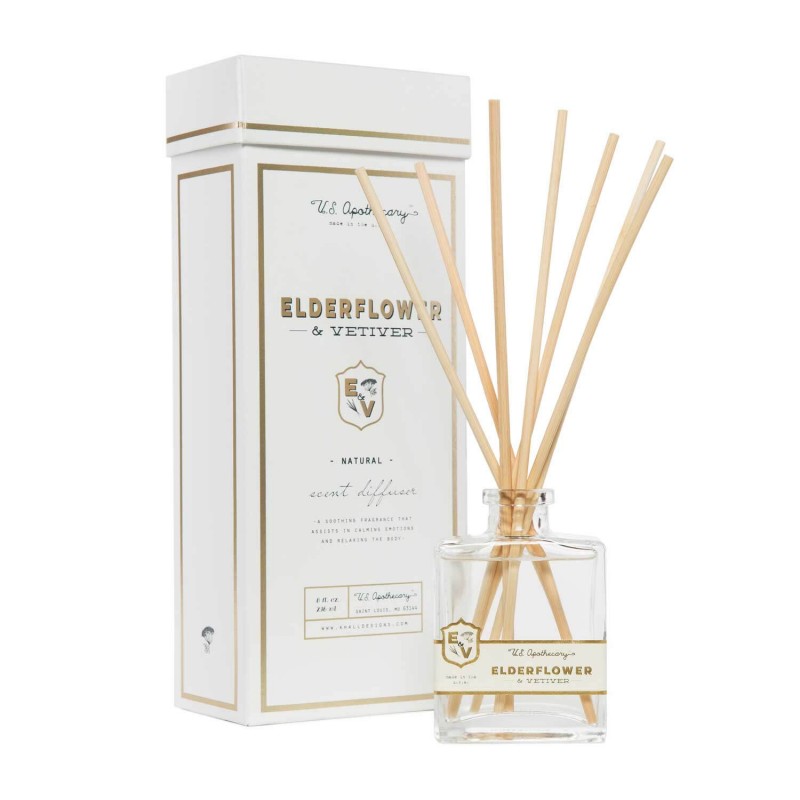 U.S. Apothecary Elderflower & Vetiver Reed Diffuser Set 8oz