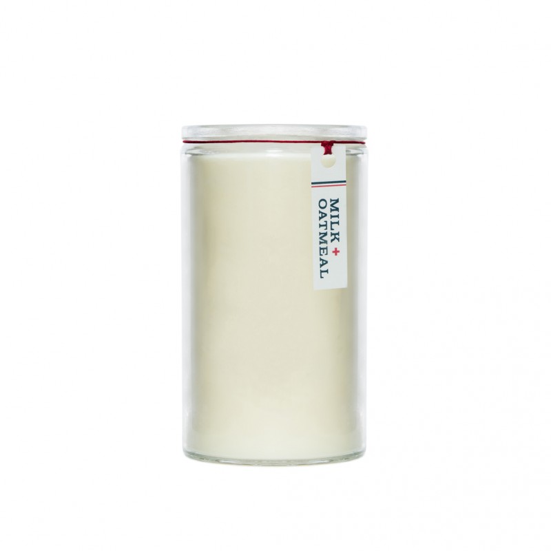 U.S. Apothecary MILK + OATMEAL Natural Wax Pillar Candle 16oz / 453g